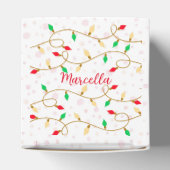 クリスマス名モノグラムカスタムギンガーブレッドレッド フェイバーボックス (上部)