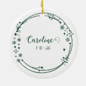 クリスマス名前をカスタムするアクエリアス〔占星術の〕十二宮図サイングリーン セラミックオーナメント (裏面)