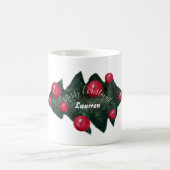 クリスマス名前をカスタムするマグ コーヒーマグカップ (中央)
