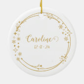 クリスマス名前をカスタムする射手座〔占星術の〕十二宮図金ゴールド セラミックオーナメント (裏面)