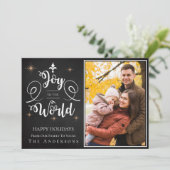 クリスマス名言 喜びに満ちた世界 | ホリデーカード (スタンド正面)