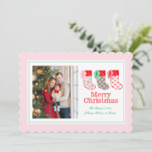 クリスマス名門私立校風のストッキングクリスマス シーズンカード (スタンド正面)