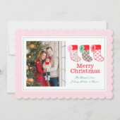 クリスマス名門私立校風のストッキングクリスマス シーズンカード (正面)