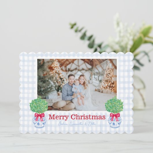 クリスマス名門私立校風のトピアリーチノワセリーポットボウ シーズンカード (スタンド正面)