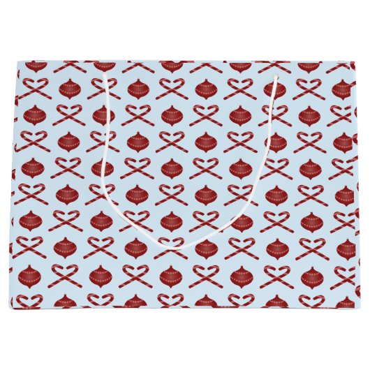 クリスマス名門私立校風のリボン ラージペーパーバッグ (正面)