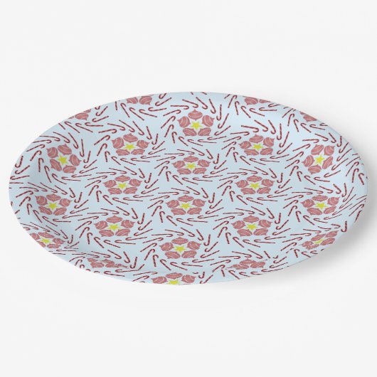 クリスマス名門私立校風の風車 ペーパープレート (アングル)