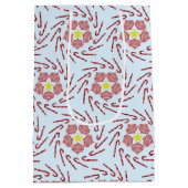 クリスマス名門私立校風の風車 ミディアムペーパーバッグ (裏面)