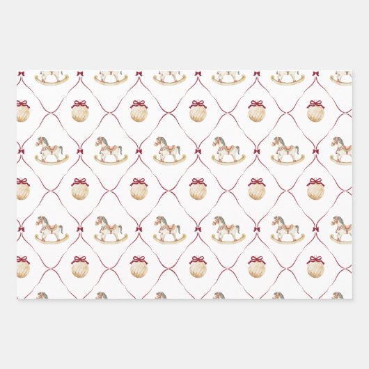 クリスマス名門私立校風の ラッピングペーパーシート (正面)