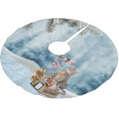 クリスマス向けの無料書籍 ブラッシュドポリエステルツリースカート (アングル)