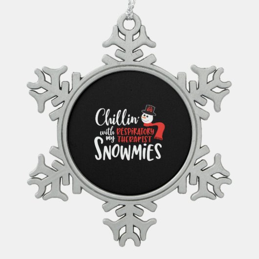 クリスマス呼吸セラピスト、セラピー スノーフレークピューターオーナメント (正面)