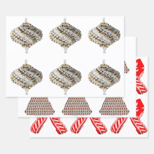 クリスマス品揃え2ラッピング紙 ラッピングペーパーシート (セット)