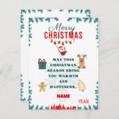 クリスマス喜びのカード シーズンポストカード (正面/裏面)