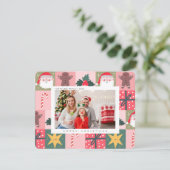 クリスマス喜びの家族写真 ホリデーカード (スタンド正面)