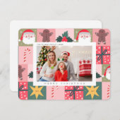 クリスマス喜びの家族写真 ホリデーカード (正面/裏面)