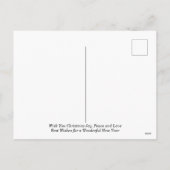 クリスマス喜び平和の愛の家族がパーソナライズ シーズンポストカード (裏面)