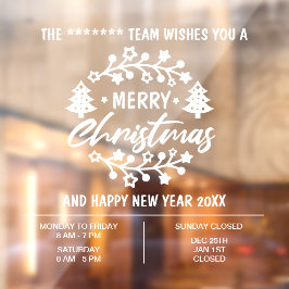 クリスマス営業時間事業 ウィンドウサイン