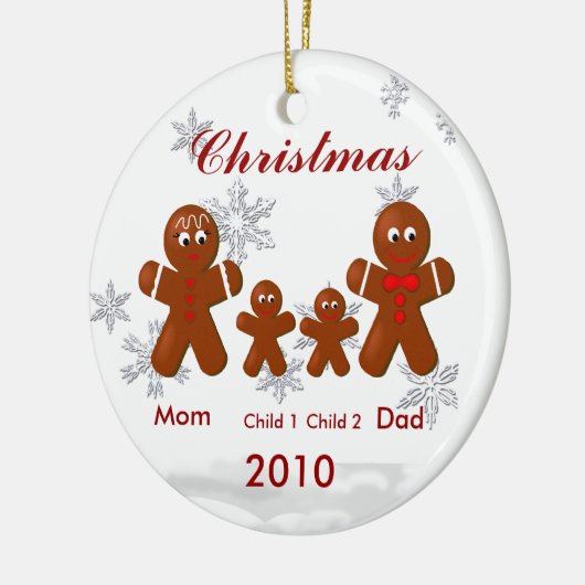 クリスマス四飾りギンガーブレッド一家 セラミックオーナメント (左)