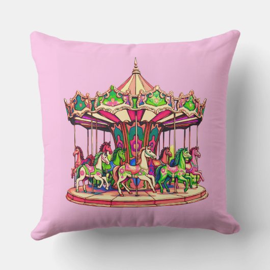 クリスマス回転木馬インキャンディストライプズ クッション (裏面)