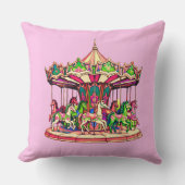 クリスマス回転木馬インキャンディストライプズ クッション (正面)