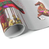 クリスマス回転木馬ウズシルバー ラッピングペーパー (ロールコーナー)