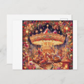 クリスマス回転木馬ジョイハガキ ポストカード (正面/裏面)