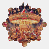 'クリスマス回転木馬ジョイ'紙オーナメント オーナメントカード (正面)