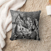 クリスマス図解入りの、写真付きの出生シーン クッション (ブランケット)