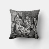 クリスマス図解入りの、写真付きの出生シーン クッション (裏面)