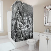 クリスマス図解入りの、写真付きの出生シーン シャワーカーテン (インサイチュ)