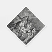 クリスマス図解入りの、写真付きの出生シーン スタンダードランチョンナプキン (角)