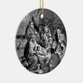 クリスマス図解入りの、写真付きの出生シーン セラミックオーナメント (右)