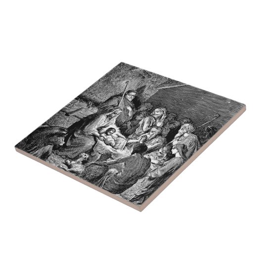 クリスマス図解入りの、写真付きの出生シーン タイル (側面)