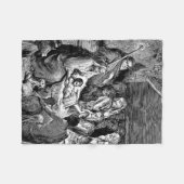 クリスマス図解入りの、写真付きの出生シーン フリースブランケット (正面(横))