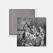 クリスマス図解入りの、写真付きの出生シーン マグネット (正面/裏面)