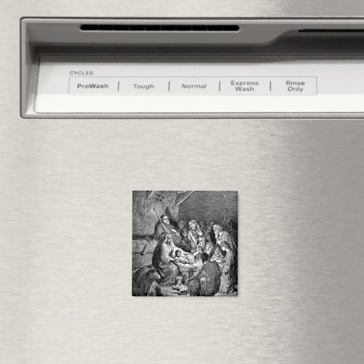 クリスマス図解入りの、写真付きの出生シーン マグネット (インサイチュ (食洗機))