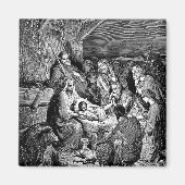 クリスマス図解入りの、写真付きの出生シーン マグネット (正面)