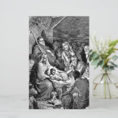 クリスマス図解入りの、写真付きの出生シーン 便箋 (スタンド正面)