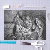 クリスマス図解入りの、写真付きの出生シーン 薄葉紙 (クラフト)