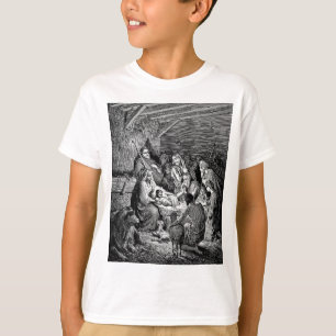 クリスマス図解入りの、写真付きの出生シーン Tシャツ