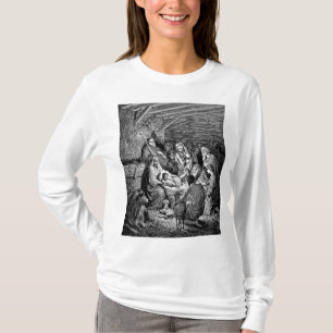 クリスマス図解入りの、写真付きの出生シーン Tシャツ