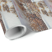 クリスマス地方のコテージ雪のシーンアート ラッピングペーパー (ロールコーナー)