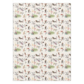 クリスマス夕食のクリスマスのお祝い12犬 テーブルクロス (正面)