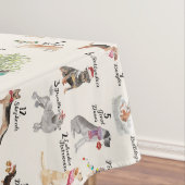 クリスマス夕食のクリスマスのお祝い12犬 テーブルクロス (インサイチュ)