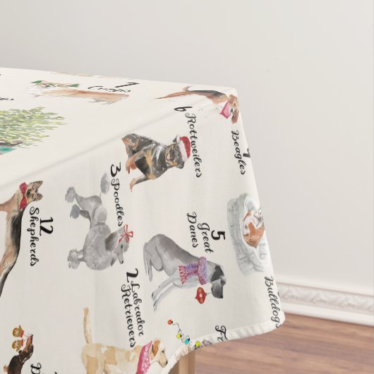 クリスマス夕食のクリスマスのお祝い12犬 テーブルクロス (インサイチュ)