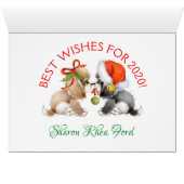 クリスマス大切の子犬カード (内部横(下))