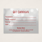 クリスマス大切プレゼントプロフェッショナルギフトカード (裏面)