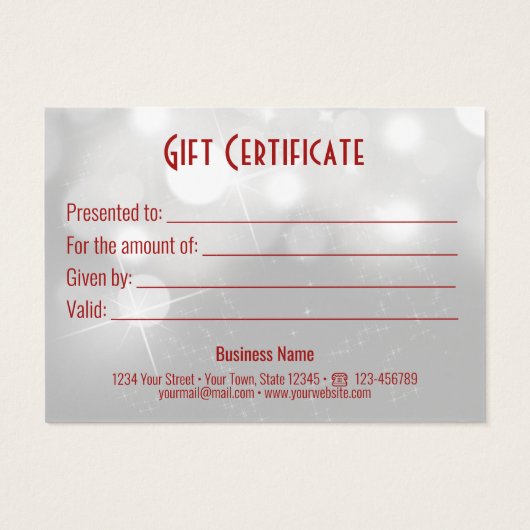 クリスマス大切プレゼントプロフェッショナルギフトカード (裏面)