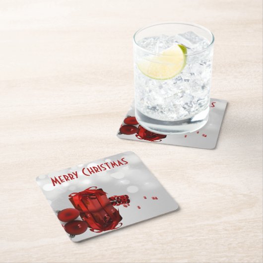 クリスマス大切プレゼントプロフェッショナル スクエアペーパーコースター (インサイチュ)