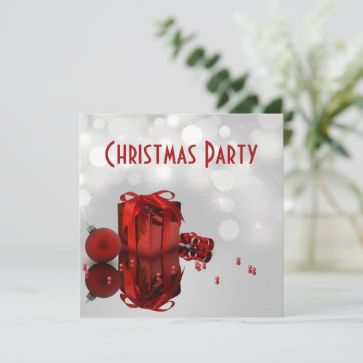 クリスマス大切プレゼント – パーティの招待状 招待状 (スタンド正面)