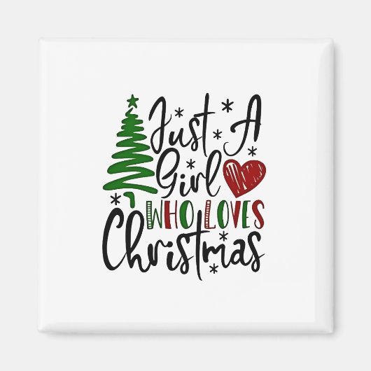 クリスマス大好き女子 Xmasラバー マグネット (正面)